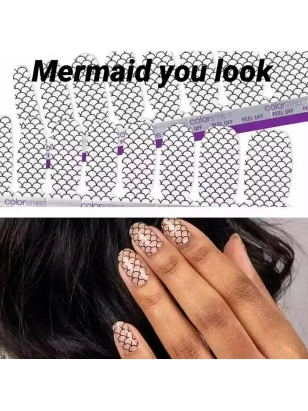 NIP Color Street Mermaid You Look Clear Overlay Black & Clear Set